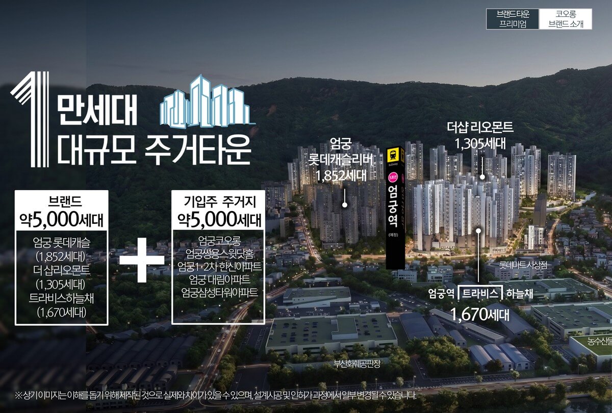 엄궁 일대 1만세대 대규모 주거타운: 브랜드 약 5,000세대와 기입주 주거지 약 5,000세대